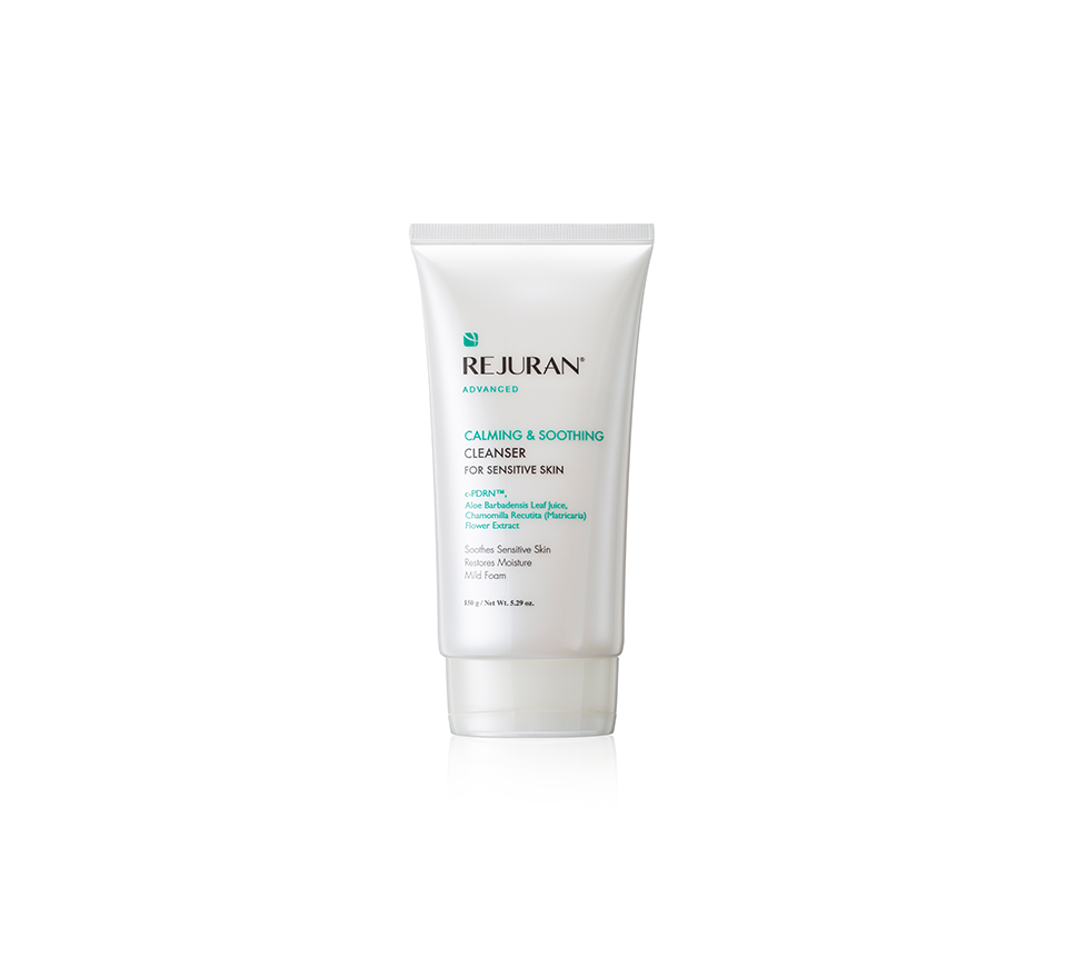 Rejuran cleanser tube on a white background